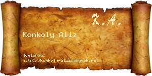Konkoly Aliz névjegykártya